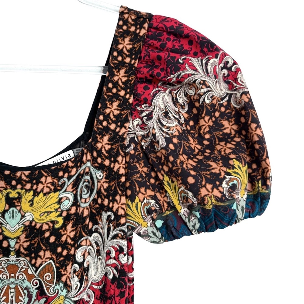 NWT Alice + Olivia Lexia Puff Sleeve Midi Dress 4 - Picture 9 of 13